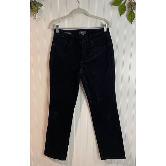 NYDJ Womens Marilyn Straight Corduroy Pants 6P Black Lift Tuck Technology - Picture 14 of 14